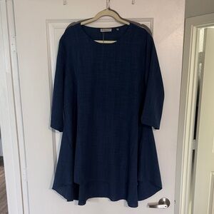 Patrizia Luca Navy Blue A-Line Tunic